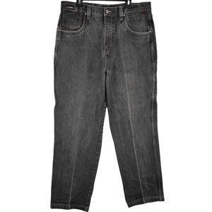 Vintage Black Denim FUBU Baggy Skater HipHop Jeans 90s Y2K 40x34 (Act. 39x32)